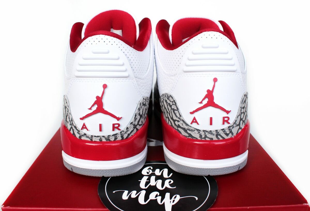 Nike Air Jordan 3 Retro Cardinal Red White 2022 UK 3 4 5 6 7 8 9 10 11 12  US New