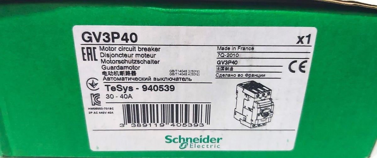 Schneider Electric GV3P40 Motor Circuit Breaker 30-40A TeSys