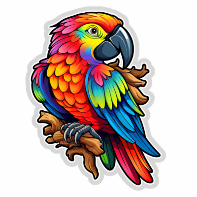 Pappagallo Sticker 6 x adesivi auto sticker pappagallo adesivo tuning auto lunotto 9 x 9 ...