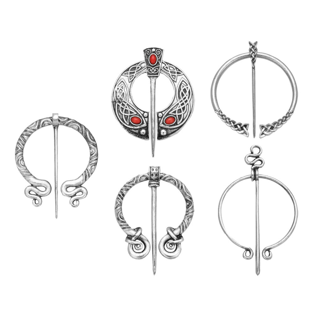 Baoblaze Wikinger Brosche 2 Farben - Mittelalter Schmuck Nordisch Pin Abzeichen