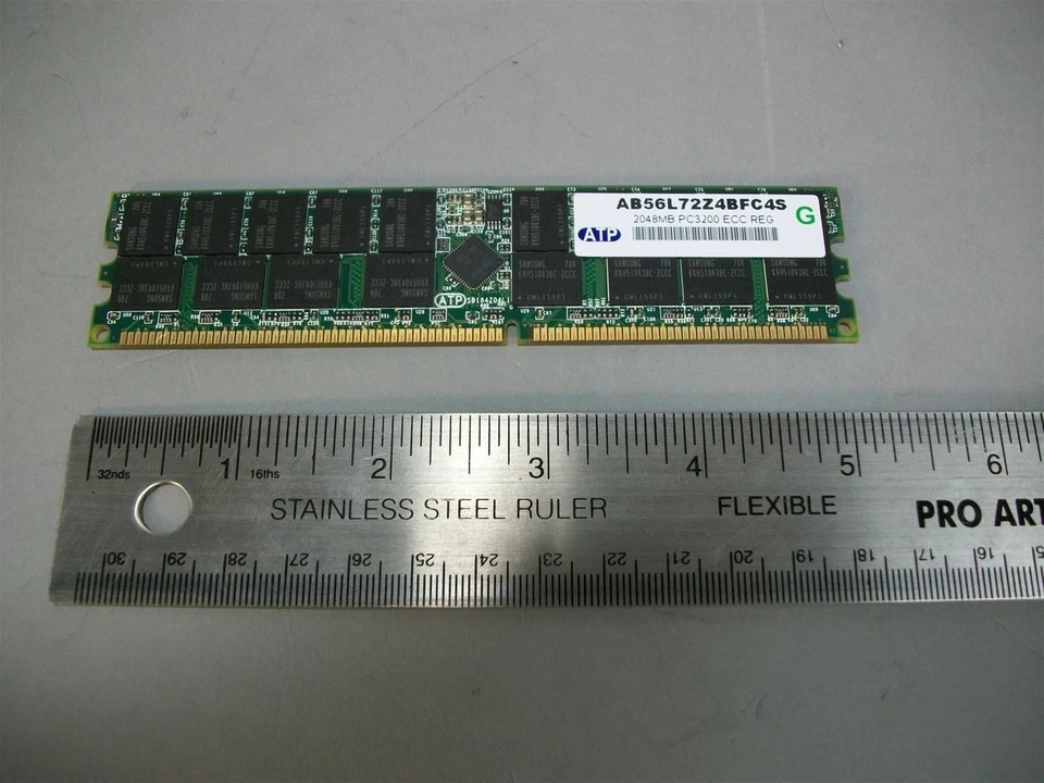 Lot of 2 ( 2 gb ) ATP PC3200 DDR ECC Server Memory AB56L72Z4BFC4S - Image 3 of 3