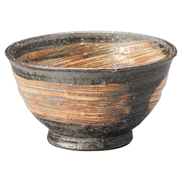 Tazón De Arroz Shigaraki Yaki Ware Japones Con Marcas De Pincel Salvaje S