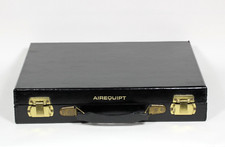 Vintage Briefcase Airequipt Slide Case Holder 16  X 13  Black w Gold Hardware