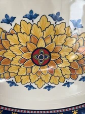 Williams Sonoma Sicily Italian Medallion Blue Melamine Serving Platter Tray