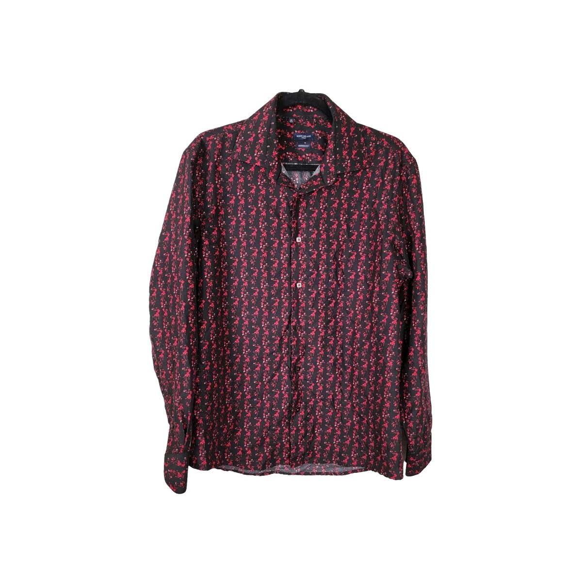 rosso milano dress shirt Rosso Milano Italy Men's Floral Dress Button Down Shirt Size 15.5 Medium  BT4