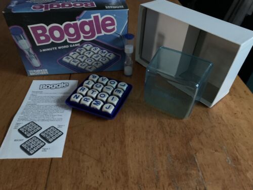 Vintage Brettspiel Boggle 3 Minuten Wortspiel 1987 Parker Brothers KOMPLETT