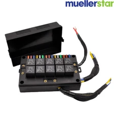Pre-Wired 15 Slots 10 Way Fuse Relay Box 12V Automotive, Fuse Relay Block New