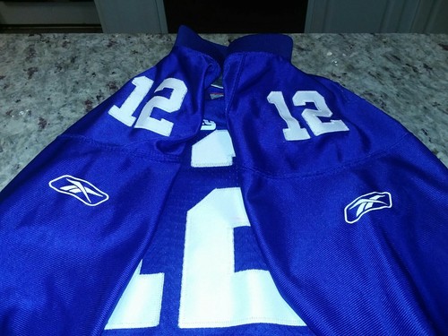 NY Giants #12 Authentic Reebok Blue Painted Jersey NFL Youth L 14/16 - Picture 7 of 11
