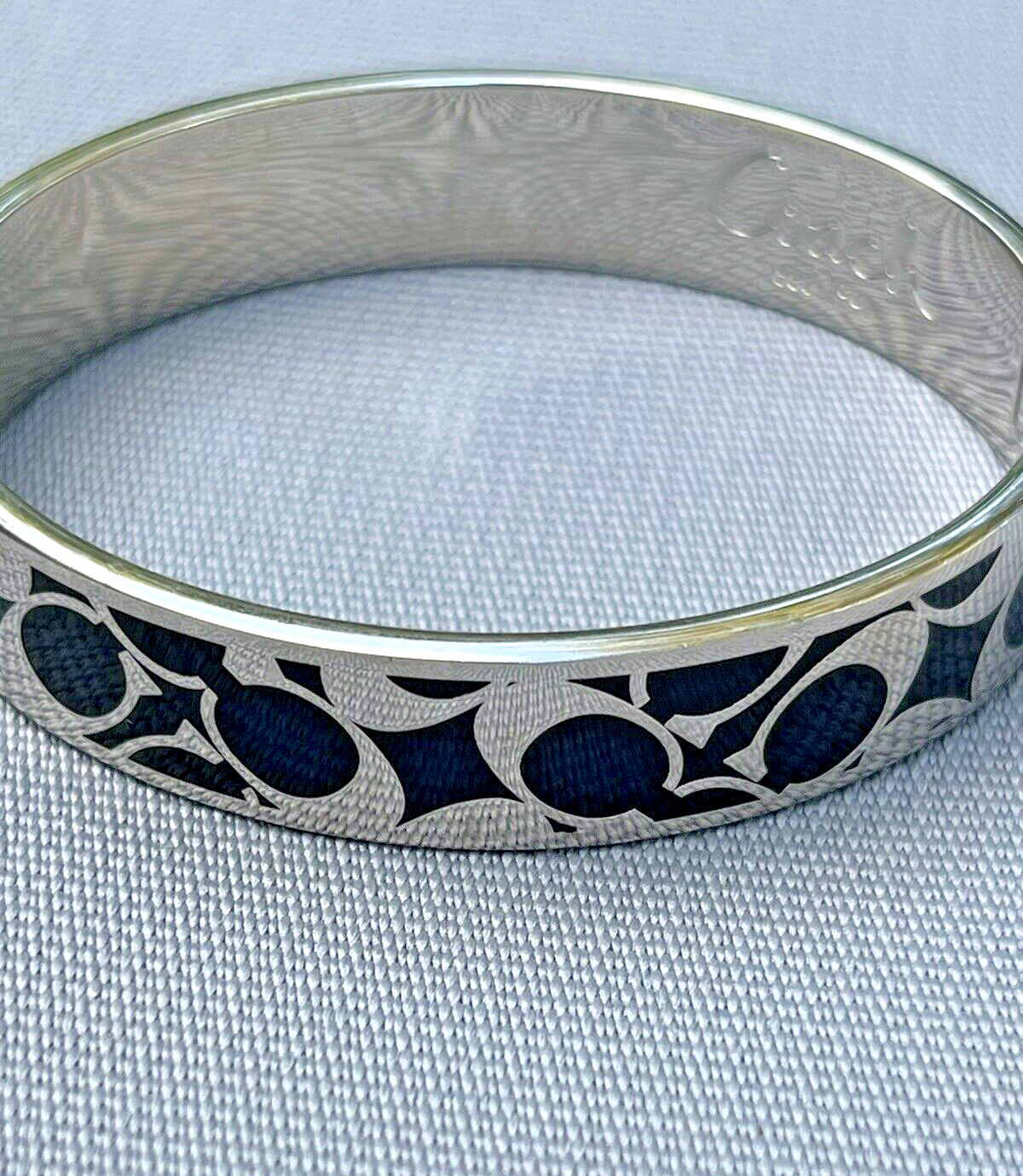 An Authentic COACH Bangle Hinged Bracelet Black E… - image 6