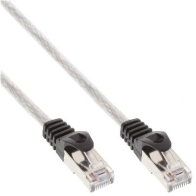 Netzwerk-Kabel Patchkabel SF/UTP CAT5e 1:1 transparent  1,0m