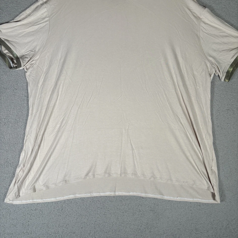 Camiseta para mujer talla XL 95 % bambú 5 % spandex hecha en EE. UU. beige calce suelto yoga Foto 2 de 4