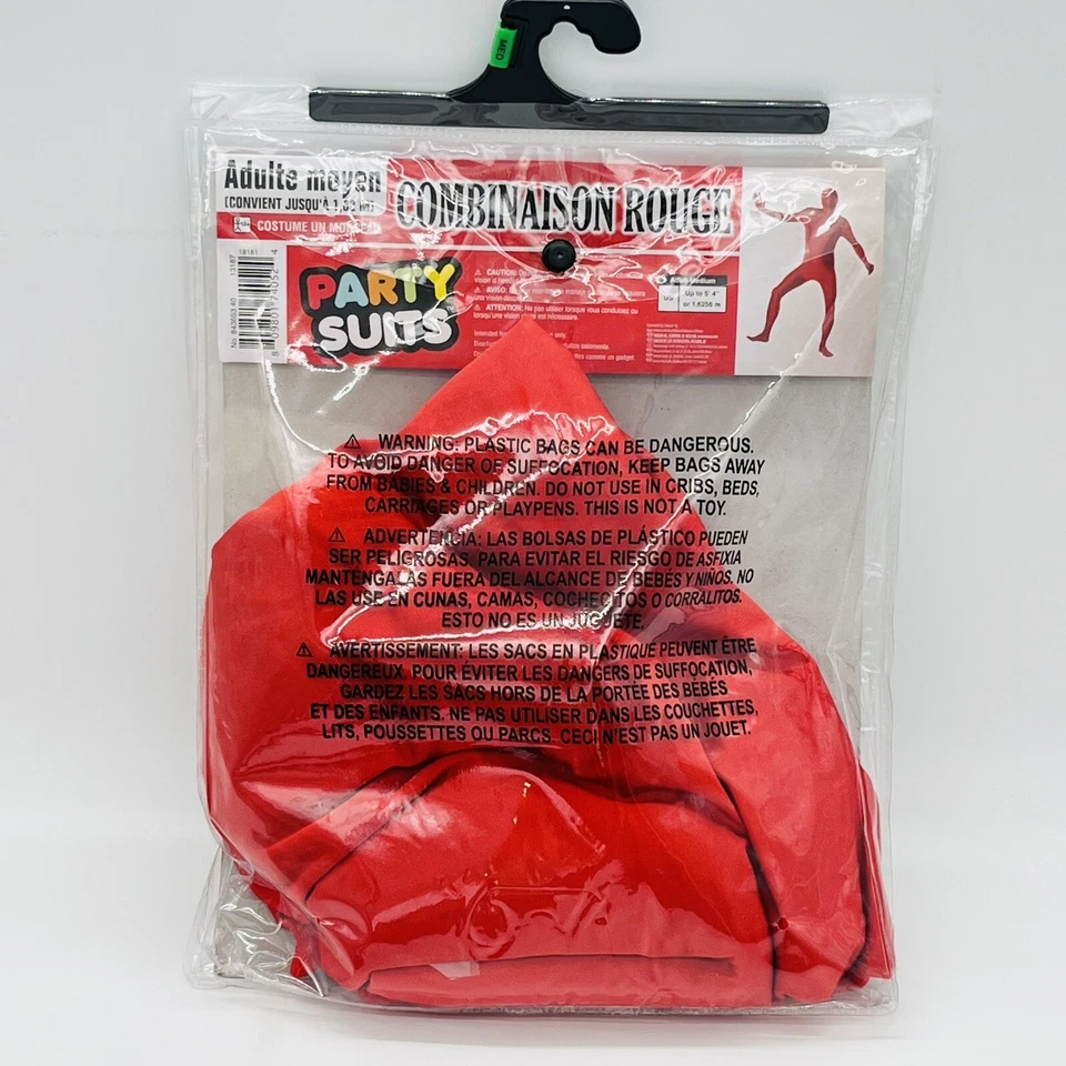 Traje de Fiesta Rojo Traje Morph Spandex Cuerpo Completo Disfraz Talla Mediana Hombres Mujeres Adultos Foto 4 de 4