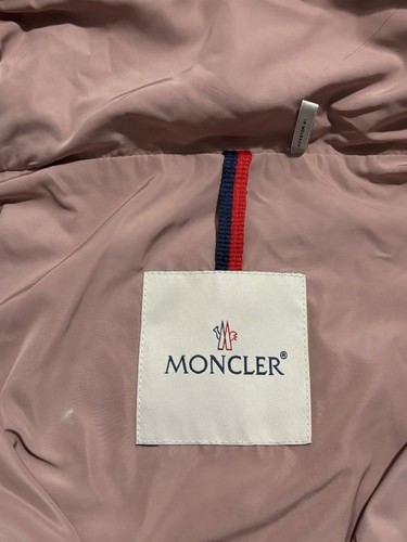 MONCLER Blush Pink Malachite Long Parka Trench Coat Size 4 Authentic XL - Picture 6 of 16
