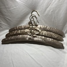 vintage padded silk dress/lingerie hangers with ribbons set of 3