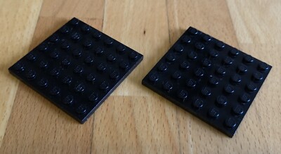 6-reihige Lego Basic-Platten in schwarz 6 x 6; 2 Stück (3958) (S003)