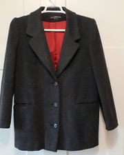 Alorna Women's Wool/Nylon Blend Coat Made in USA Dark Grey