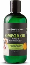 JustFoodForDogs Omega Plus Oil - Omega-3 for Dogs, Skin Joint Healt 8 oz