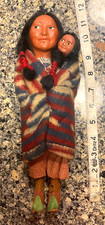 SKOOKUM Bully Good Vintage Native American Doll Woman with Baby Papoose Figurine