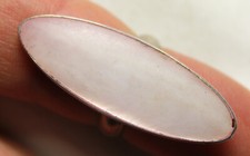 Genuine sterling silver ring mother of pearl bezel gem size 8 US