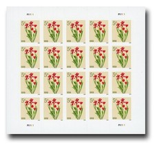 USA 20 Mint RED TULIPS STAMPS Flowers Garden, Tulip Festivals, Gardens, Festival