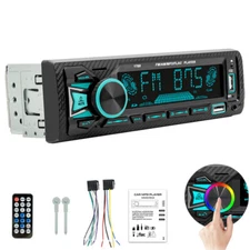 Single 1 DIN Car Stereo Radio Bluetooth MP3 Player AUX USB AM FM Audio Receiver