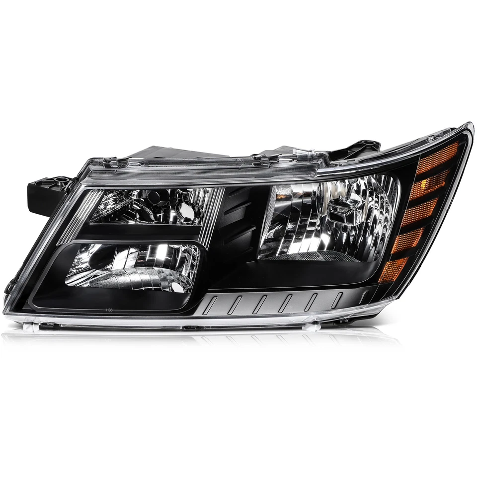 Headlights Assembly Left+Right For 2018-2009 Dodge Journey Black Housing Pair - Image 2 of 4