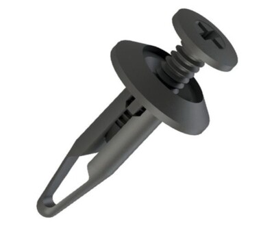 (Lot of 100) Scrivet 6mm Hole Dia., Plastic Push Retainer Fastener Pin