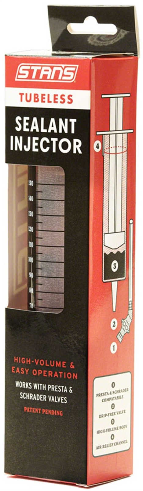 Бескамерная форсунка для герметика Stans - Presta, Schrader