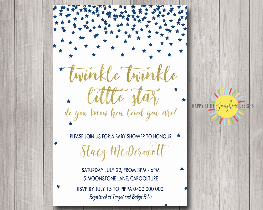 custom twinkle little star invitations