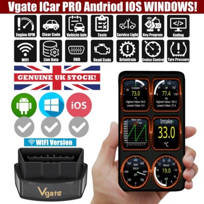 G13 WiFi OBD2 Scanner Code Reader Vgate iCar 2 OBDII Car Diagnostic Scan Tool