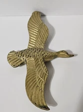 Vintage Brass Flying Duck Fireplace Hook Damper Pull