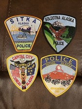 Alaska Police Patch Lot Of 4 Sitka Bethel Soldotna Juneau Vintage Obsolete