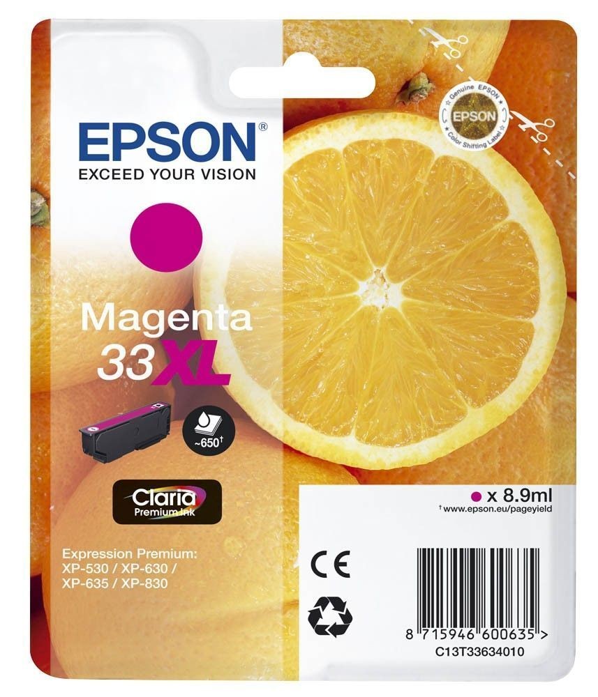 Cartouche d'encre Epson Oranges C13T33634010 Magenta original jet d'encre Expression