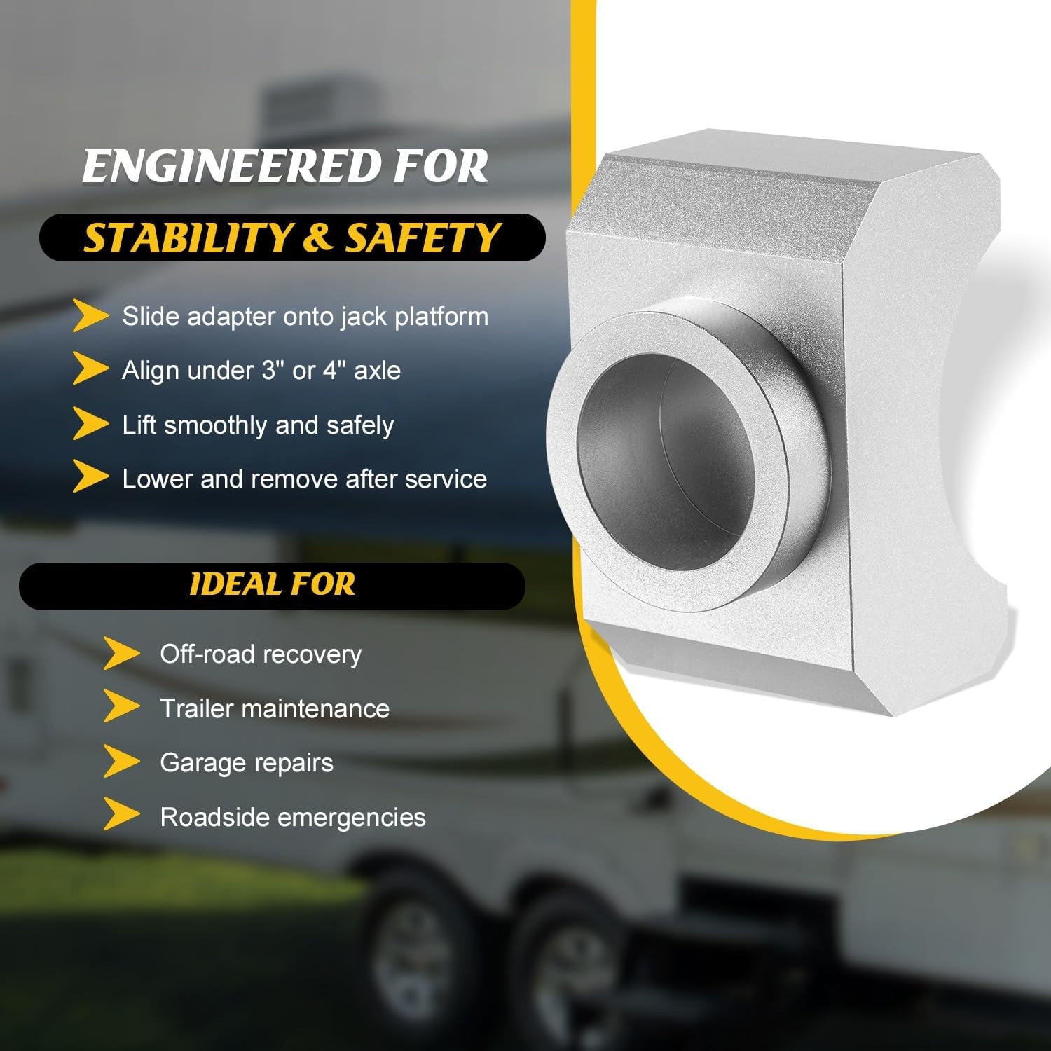 Universal Floor Jack / Bottle Jack Axle Adapter Lifting Saddle Fits Car Truck RV