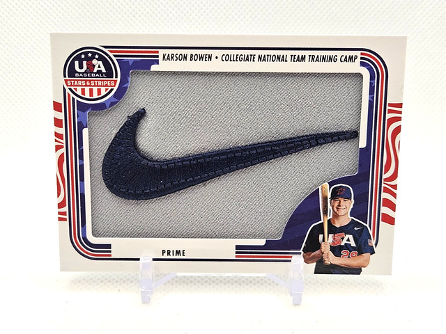 2024 Panini Stars & Stripes USA Baseball Karson Bowen Jumbo Nike Patch Prime /61