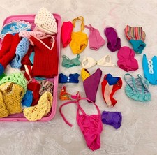 Vintage Barbie Doll Clothing Crochet Outfit Lot Swimsuits Dresses Accessories