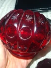Vintage FENTON Ruby Red PRISCILLA Rose Bowl Scalloped Edge