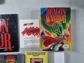 Dragon Warrior 1 (Nintendo NES) Complete CIB W/ Maps Poster Nintendo Power 