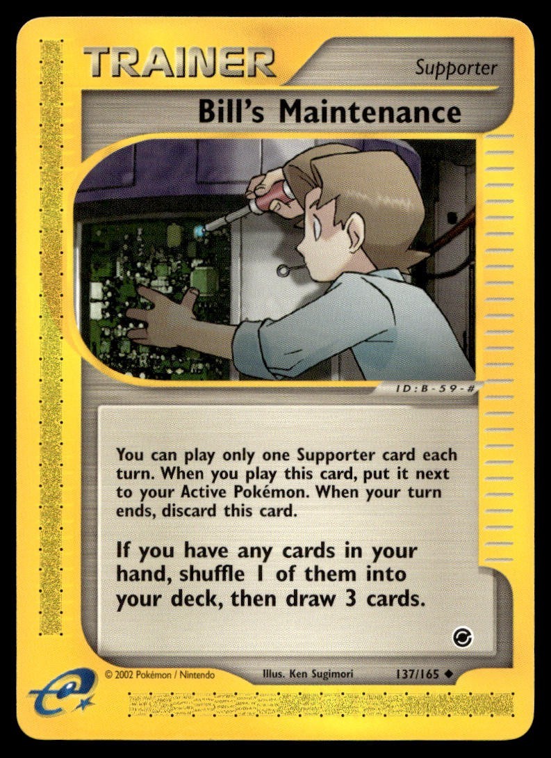 Bill's Maintenance 137/165 Pokemon Card Expedition Uncmn Trainer NM N18