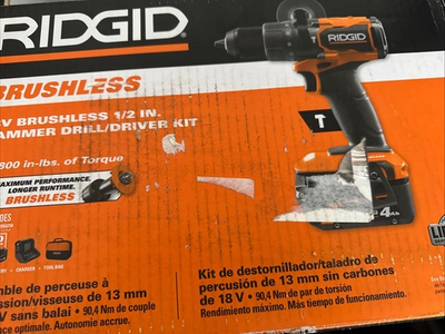 #ad RIDGID R86115K 18V Brushless Cordless 1 2 in. Hammer Drill Driver Kit New $120.00