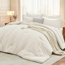 7 Pieces King Comforter Set, Soft Bed in a Bag King Size, All Season Bedding Set
