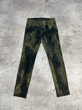 Roberto Cavalli Women s Snakeskin All Over Print Pants Green Reptile Size 46