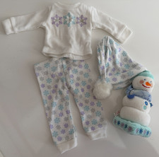 American Girl Bitty Baby Snowy Dreams Pajama Set Cap Snowman Plush