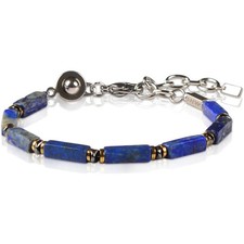 Men  s Lapis Lazuli  Gold Hematite Beaded Bracelet Adjustable