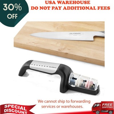 Global 2 Stage Ceramic Knife Sharpener, Durable stones, Plastic Housing, New