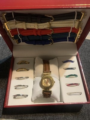 Vintage NWB Geneva Rainbow Collection Watch Set W/Interchangeable Bands/Bezels