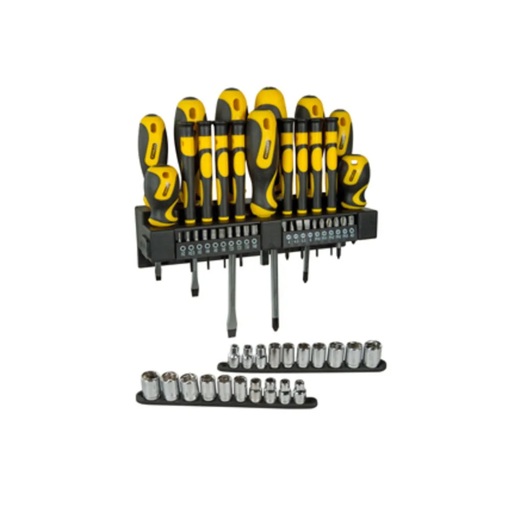 Stanley 0.62143 Set 57 Pezzi Giraviti e Bussole - Alta Qualità Cr-V