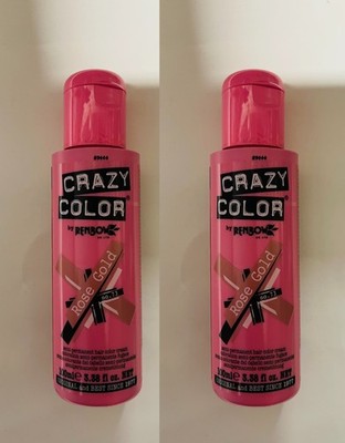 2x Crazy Color Semi-Permanent Conditioning Haarfarbe Farbe - Rosegold