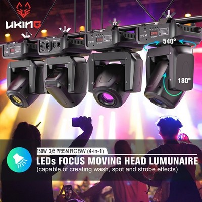 4X150W LED Beam Moving Head 3/5Prism  Bühnenlicht DMX Partylicht mit Flightcase