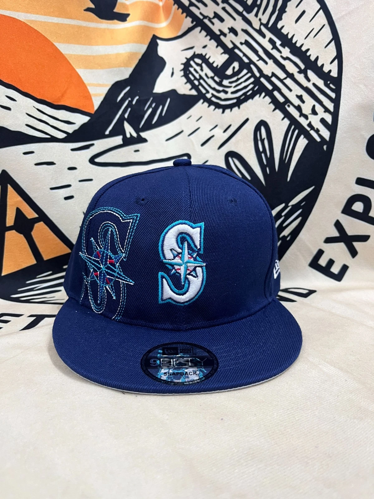 SEA Seattle Mariners Men's Sport Outdoor Adjustable Dary Blue Flat Brim Hat